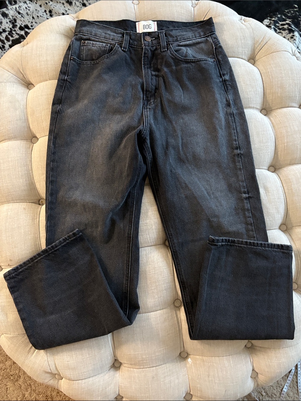 BDG Men's Charcoal Black Straight Jeans